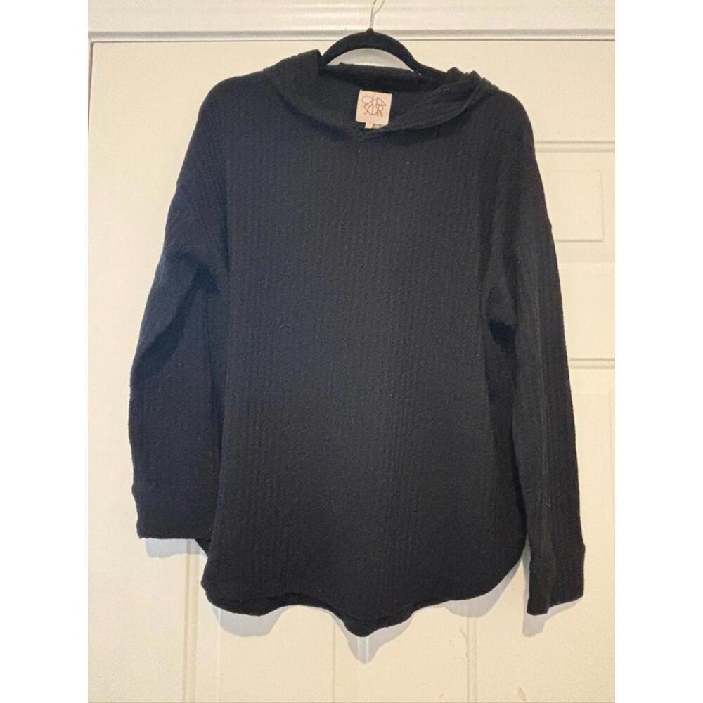 Women's sz L Chaser black hooded sweater #1229